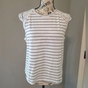 White Striped Top-NWT